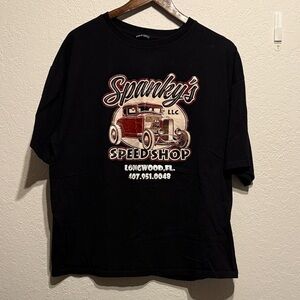 Shein Black Spankys Speed Shop Oversized Graphic Tee Short Sleeve Shirt M Car